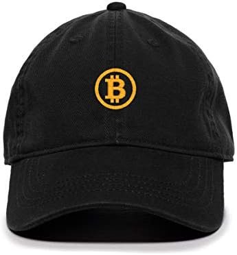 Tech Design Bitcoin Cryptocurrency Baseball Cap Embroidered Cotton Adjustable Dad Hat