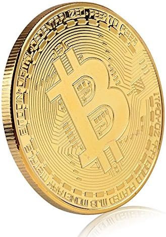 Bitcoin Commemorative Coin 24K Gold Plated BTC Limited Edition Collectible Coin With Protective Case