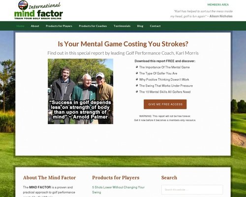 Golf Mental Game Products By Karl Morris – MIND FACTOR International